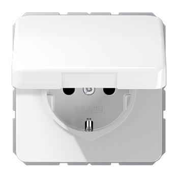 JUNG CD 500/CD plus Бел Розетка SCHUKO с крышкой, авт.зажим, бел. CD1520BFKIKLWW