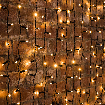 NEON-NIGHT Гирлянда "Светодиодный Дождь" 2х1,5м, постоянное свечение, черный провод, 230 В, диоды ТЕПЛЫЙ БЕЛЫЙ, 360 LED 235-126