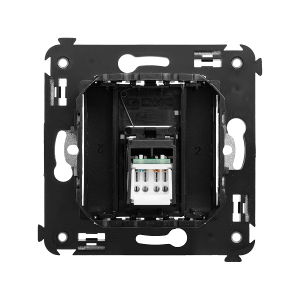 Купить DKC Компьютерная розетка RJ-45 в стену, кат.6 одинарная,"Avanti", "Черныйматовый"