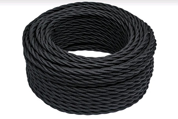 BIRONI Черный матовый Витой провод 3*1,5 10м B1-434-73-10