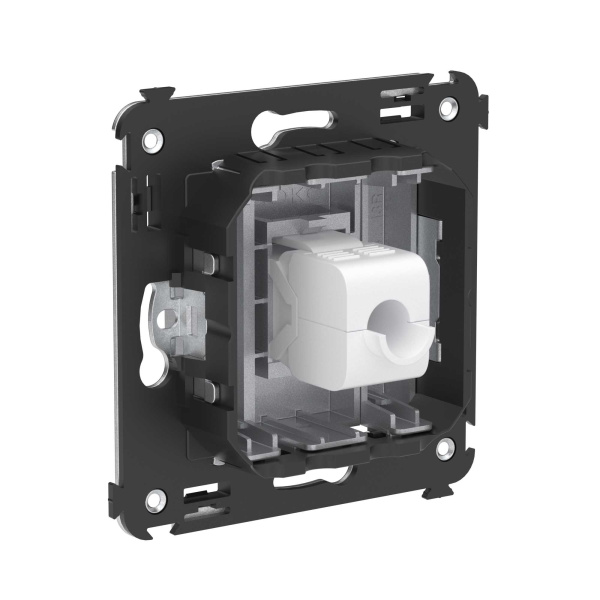 Купить DKC Компьютерная розетка RJ-45 без шторки в стену, кат.5е одинарная, "Avanti", "Закаленная сталь"