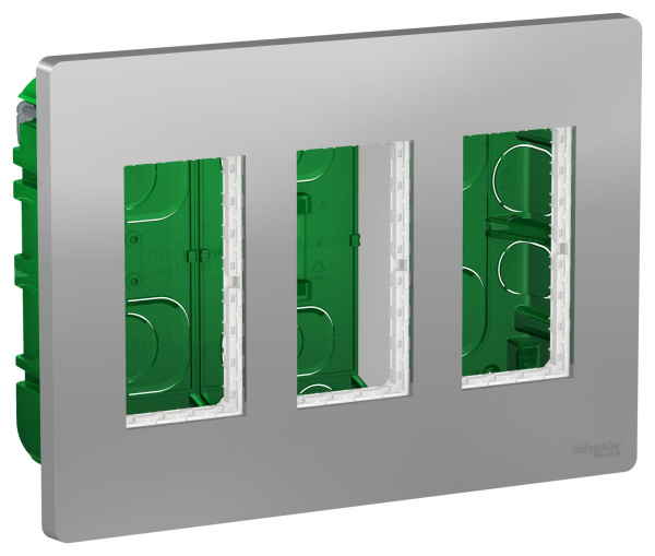 Купить SE Unica System+ Алюминий Блок скрытой установки 3х2 NU173430