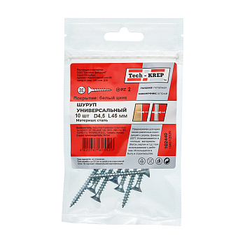 Tech-Krep Саморез ШУц 4,5х45 пот. гол. (10 шт) - пакет 102440