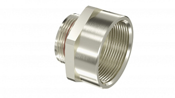 DKC Взрывозащищенный Ex d e переходник. Тип В. "наруж.резьб" М20х1,5 - "внутр.резьб" M40х1,5. Никелированная латунь. IP66/67/68