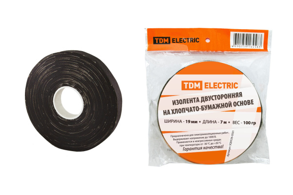 TDM Изолента ХБ 19мм*7м двусторонняя (100 г) SQ0526-0501