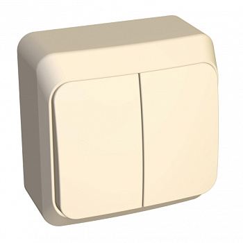 Systeme Electric Этюд наруж Крем Выключатель 2-клавишный с подсветкой