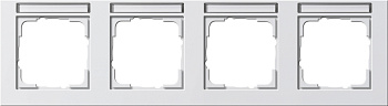 Gira E2 Белый матовый Рамка 4-ая горизонтальная с полем для надписи 109422