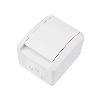 KRANZ Розетка одноместная INDUSTRIAL IP54 с заземлением, о/у, белая KR-78-0816