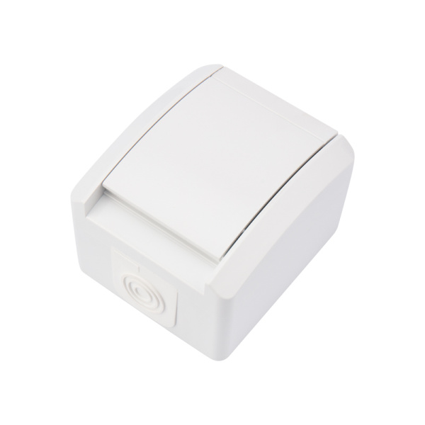 KRANZ Розетка одноместная INDUSTRIAL IP54 с заземлением, о/у, белая KR-78-0816