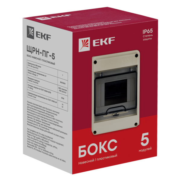 Купить EKF PROxima Щит распред. навесной ЩРН-ПГ- 5 (155х119х89) IP65