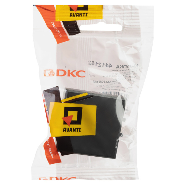 Купить DKC Кнопка одноклавишная модульная, "Avanti", "Черный матовый", 2 модуля