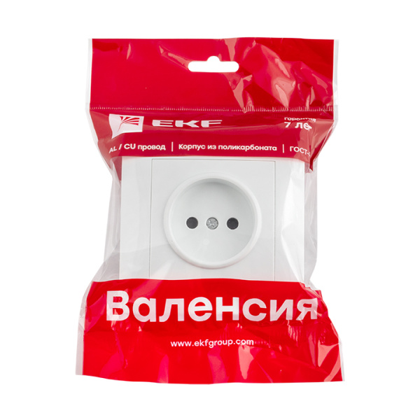 Купить EKF PROxima Валенсия розетка 1-местная б/з 10А белая с защ. штор.