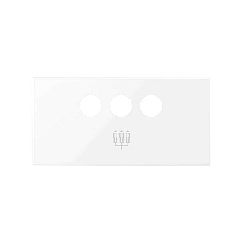 Simon 100 Белый глянец Накладка розетки 3RCA 10001093-130