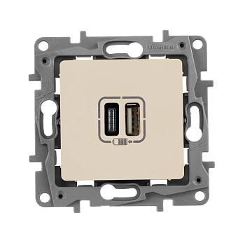 Legrand ETIKA Слоновая кость Зарядка USB А-C 672336