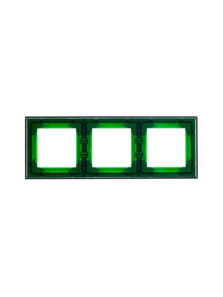 Купить ABB EPJ Levit зелёный / дымчатый чёрный Рамка 3 поста 2CHH015030A6067
