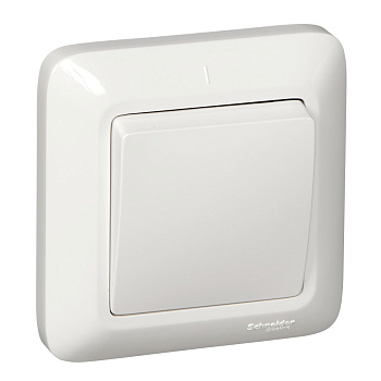 SE Wessen Прима внутр Бел Выключатель с самовозвратом 1-клавишный 6А (в сборе) (опт.упак.) VS16-119-B