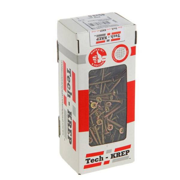 Tech-Krep Саморезы универсальные  45х3,5 мм (200 шт) желтые - коробка с ок. 102237