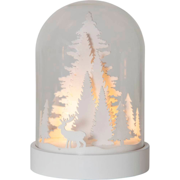 Eglo 064-94 Светильник KUPOL, 3X0,06W (LED), 4,5V, 12,5х17,5см, дерево, белый, стекло, прозрачный, 3x АА