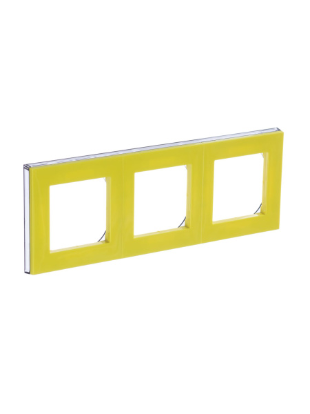 Купить ABB EPJ Levit жёлтый / дымчатый чёрный Рамка 3 поста 2CHH015030A6064