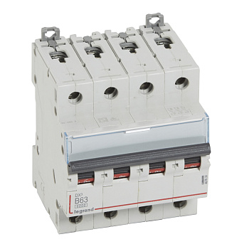 Legrand DX3 Выключатель автоматический 6000 - 10 кА - тип характеристики B - 4П - 400 В~ - 63 А - 4 407630