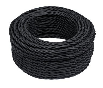 BIRONI Черный матовый Витой провод 3*0,75 10м B1-432-73-10
