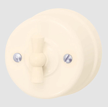 BIRONI Лизетта Пластик Песочное золото Выключатель проходной 1-кл B1-201-24