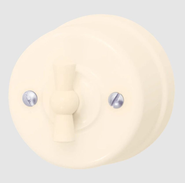 BIRONI Лизетта Пластик Песочное золото Выключатель проходной 1-кл B1-201-24