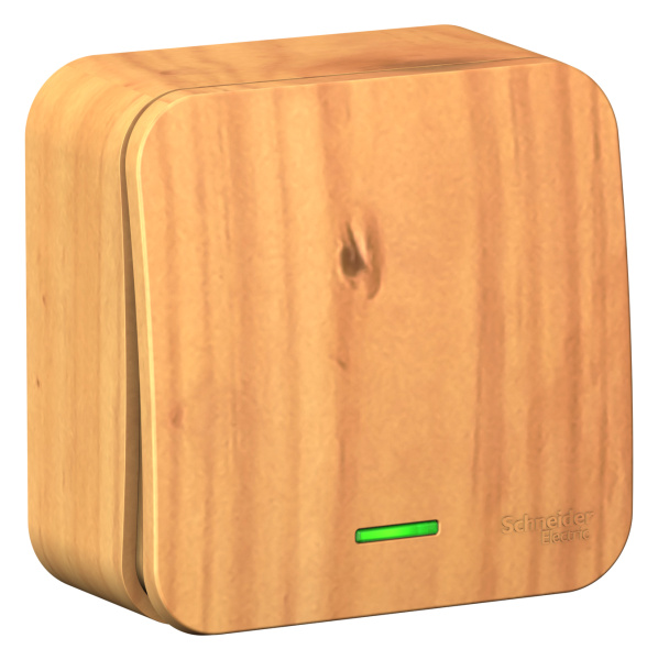 Купить Systeme Electric Blanca наруж Ясень Выключатель 1-клавишный с подсветкой 10А,250B, изолир. пластина