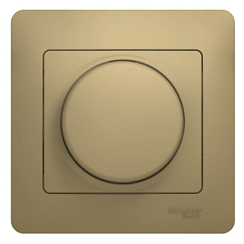 Systeme Electric Glossa Титан Светорегулятор (диммер) поворотный, 300Вт (в сборе с рамкой)