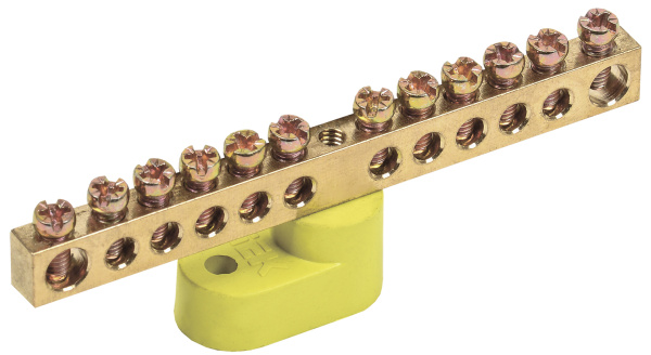 IEK Шина PE земля на одном угловом изол ШНИ-6х9-12-У1-Ж