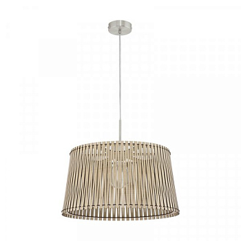 Eglo Подвес SENDERO, 1х60W(E27), Ø450, H1300, сталь, никель мат./дерево, клен 96193 Eglo Подвес SENDERO, 1х60W(E27), Ø450, H1300, сталь, никель мат./дерево, клен 96193