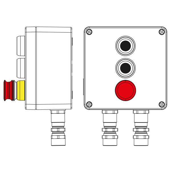 DKC Взрывозащищенный пост управления из алюминия CPE-A-17-(2xP1B(11)-1xP3E(11))-2xKA2MHK(C)1Ex d e IIC Т5 Gb / Ex tb IIIC T95°C Db IP66