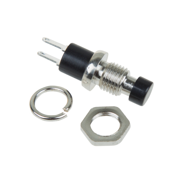 Выключатель-кнопка металл 220V 2А (2с) (ON)-OFF Ø7.2 черная Micro Rexant 36-3311