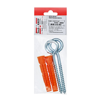 Tech-Krep Шуруп-кольцо 8х80 с унив. дюбелем 12,0х71 (2 шт) - пакет 109502