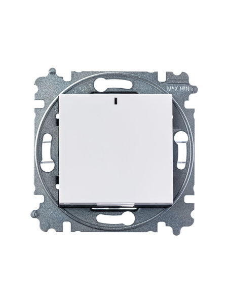 Купить ABB EPJ Levit белый / дымчатый чёрный Выключатель 1-клавишный с подсветкой 2CHH590146A6062