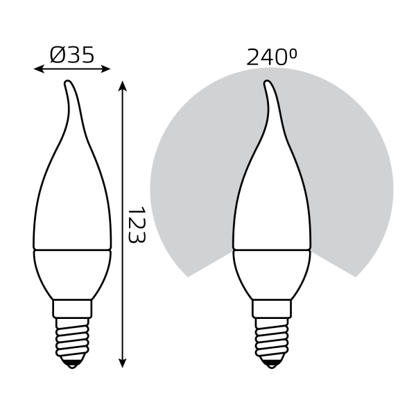 Купить Gauss Лампа Elementary Свеча на ветру 6W 450lm 4100K Е14 LED 34126