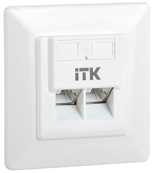 IEK ITK Внутренняя инф. розетка RJ45 кат. 6 FTP 2 порта CS2-1C06F-2-1
