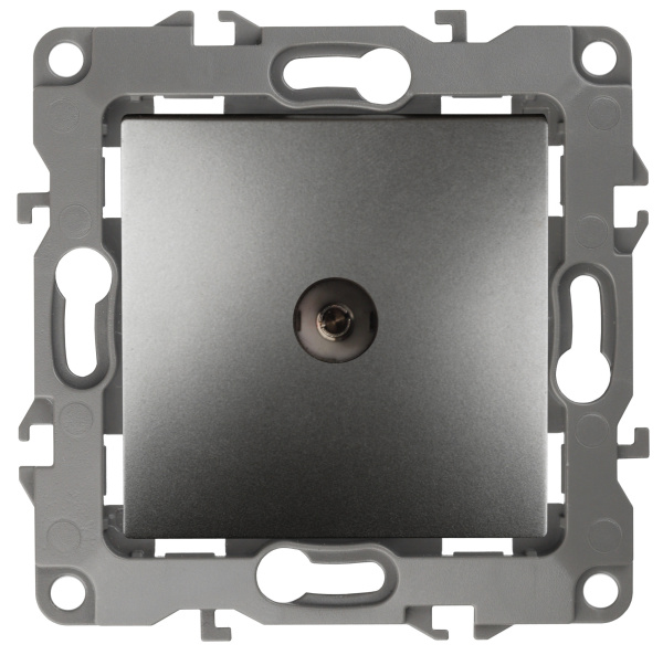 ЭРА 12-3102-12 Графит Розетка TV проходная, IP20, 12