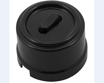 BIRONI Лизетта Пластик Черный Выключатель проходной 1-кл (клавишный) B1-221-23