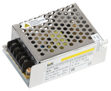 IEK Драйвер LED ИПСН-PRO 30Вт 12 В блок - клеммы IP20 LSP1-030-12-20-33-PRO