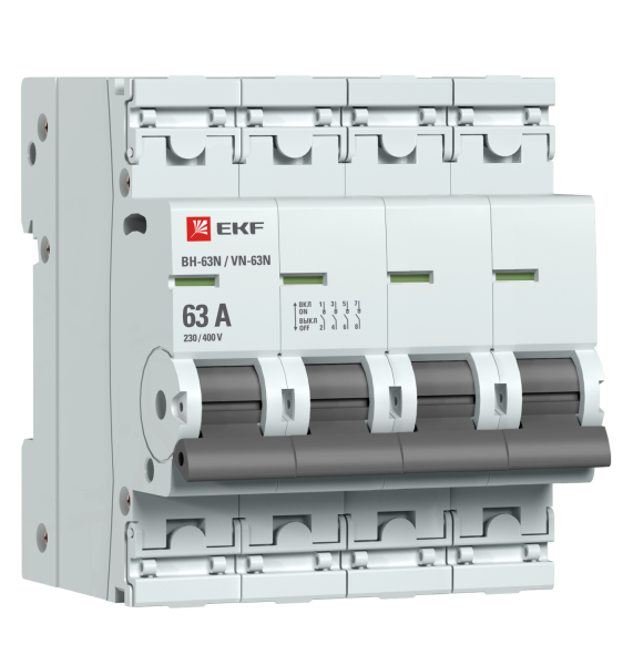 EKF Выключатель нагрузки 4P 63А ВН-63N PROxima