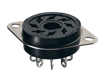 Finder Штепсельный разъем 11-штырьков для реле 60.13, таймера 88.02; под пайку; монтажный фланец 9013