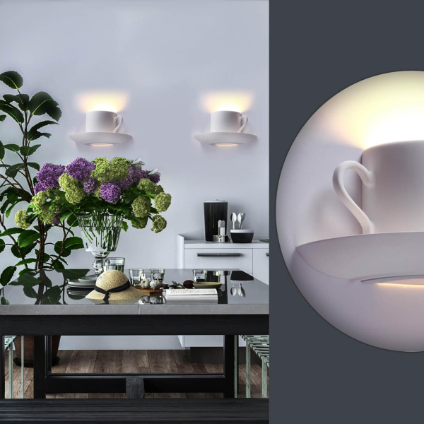 Купить Odeon Light 3548/1W ODL18 193 белый гипсовый Настенный светильник IP20 G9 1*40W 220V GIPS