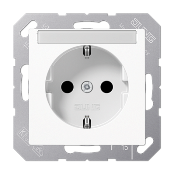 JUNG SCHUKO розетка с полем для надписи 6x46 мм, белая A1520BFNAWW