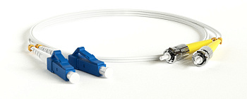 Hyperline FC-D2-9A1-LC/UR-ST/UR-H-3M-LSZH-WH Патч-корд волоконно-оптический (шнур) SM 9/125 (G.657), LC/UPC-ST/UPC, 2.0 мм, duplex, LSZH, 3м 39337