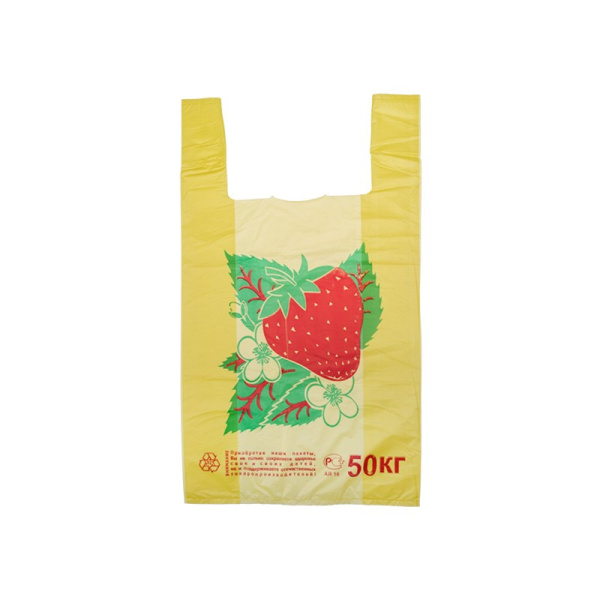 Пакет майка ПНД 30+15*55, 22мкм "Ягоды" (100шт./уп) Rexant 61-0108