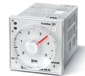 Finder Таймер мультифункциональный (AI, DI, GI, SW, BE, CE, DE), функции SET, RESET; монтаж на панель или в розетку; 11-штырьковый разъем; питание 24… 880202300002