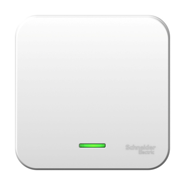 Systeme Electric Blanca наруж Бел Выключатель 1-клавишный с подсветкой, 10А, 250B, монтажная пластина