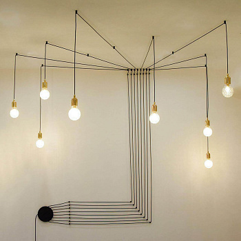 Lussole LOFT Металл/керамика Черный / блестящее золото Без плафона Подвес E27 60W LSP-9554