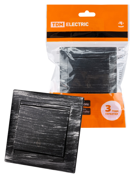 TDM Выключатель на 2 направления 1 кл. 10А старинное серебро "Лама" SQ1815-0648